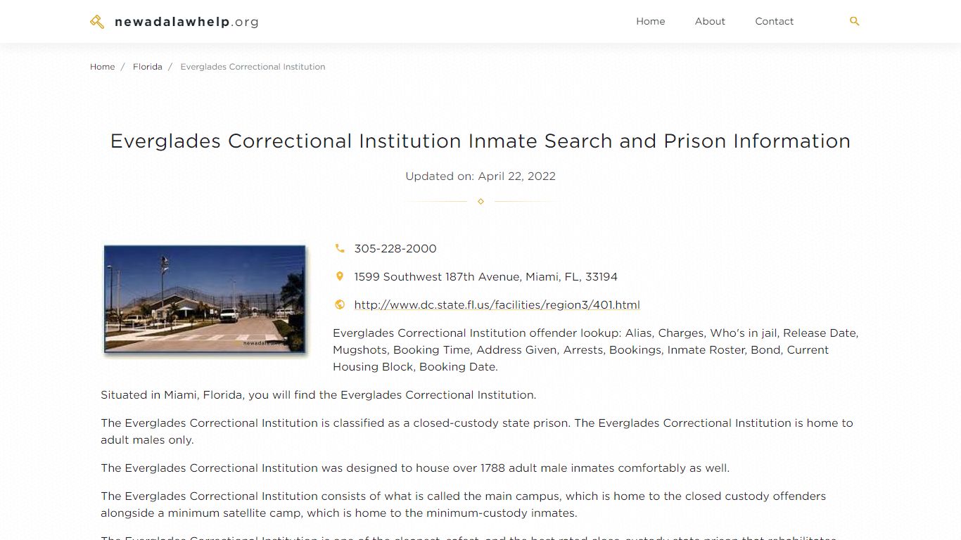 Everglades Correctional Institution Inmate Search ...